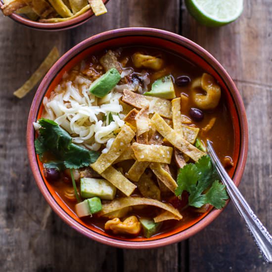 Cheesy Chicken Tortilla Tortellini - Recipe photo by halfbakedharvest