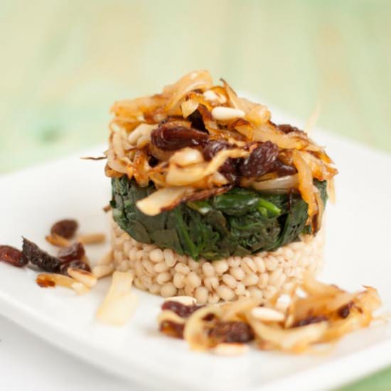 Spinach and Pearl Barley with Onion - Recipe photo by themisstools