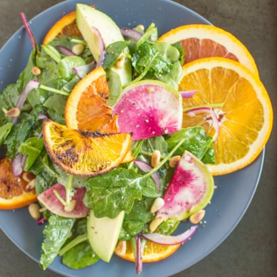 Roasted Orange Rainbow Salad - Recipe photo by healthynibblesandbits