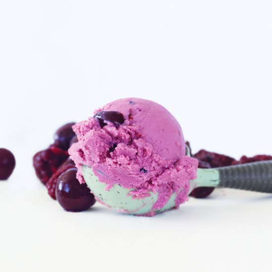 Vegan Coconut Black Cherry Ice - Recipe photo by TreeseLoveHappiness
