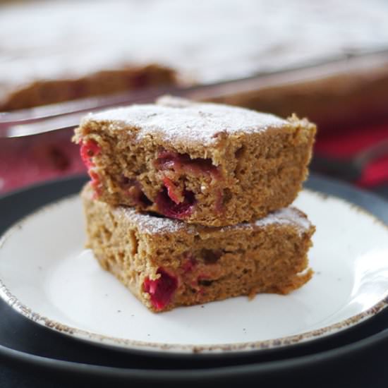 Fresh Cranberry Cake {GF, Vegan} - Recipe photo by Audrey @ Unconventional Baker