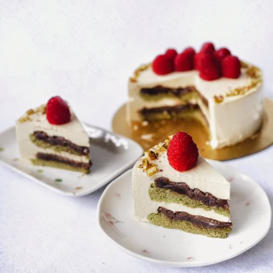 Matcha Azuki Tofu Cheesecake - Recipe photo by yellowfingers