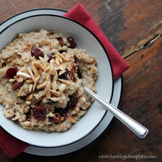 Cherry Vanilla Overnight Oats - Recipe photo by Healthyideasplace