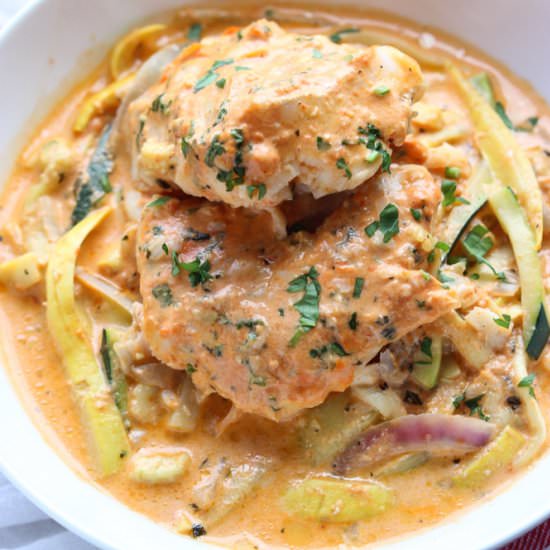 Baked Cod in Creamy Pepper Sauce - Recipe photo by littlebroken
