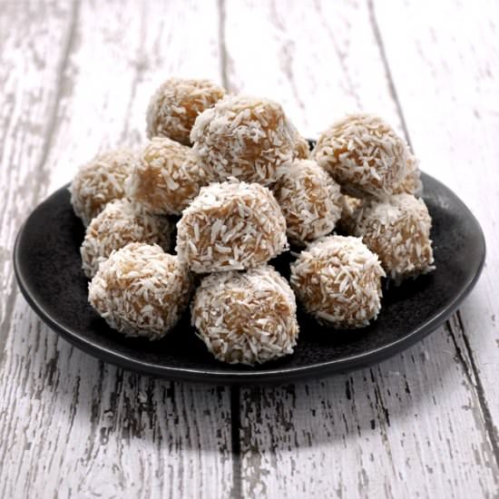 Salted Coconut Honey and Nut Bites - Recipe photo by PinchandSwirl