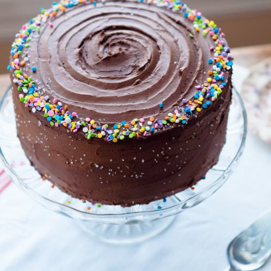 Double Chocolate Cherry Cake - Recipe photo by petitepanini