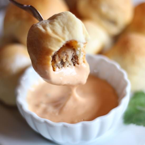 Easy Cheeseburger Bites - Recipe photo by theloghomekitchen