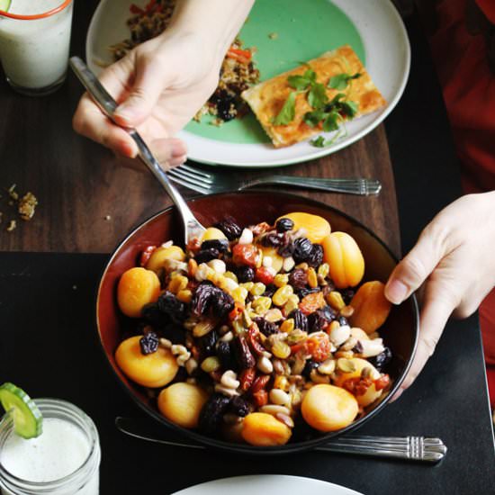 Haft Mewa: Afghan fruit salad - Recipe photo by Rhubarbarians