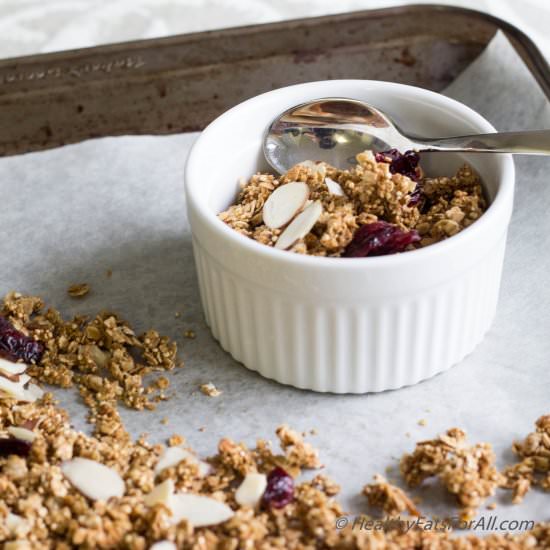 Cranberry Almond Granola - Recipe photo by healthyeatsforall