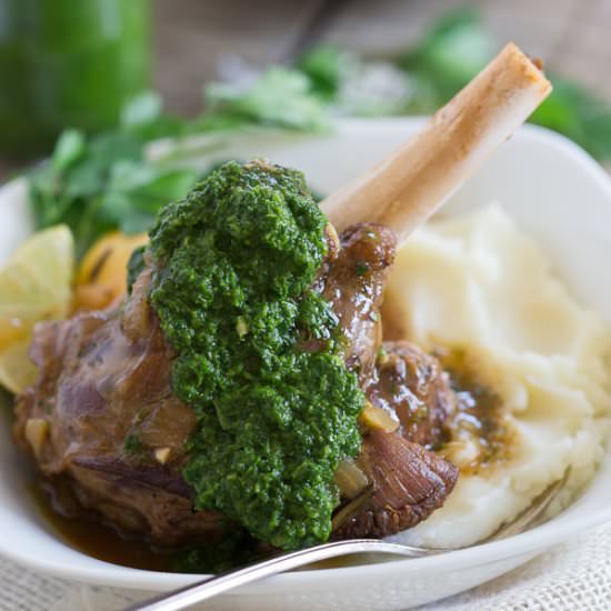 Citrus Braised Lamb Shanks - Recipe photo by Running to the Kitchen