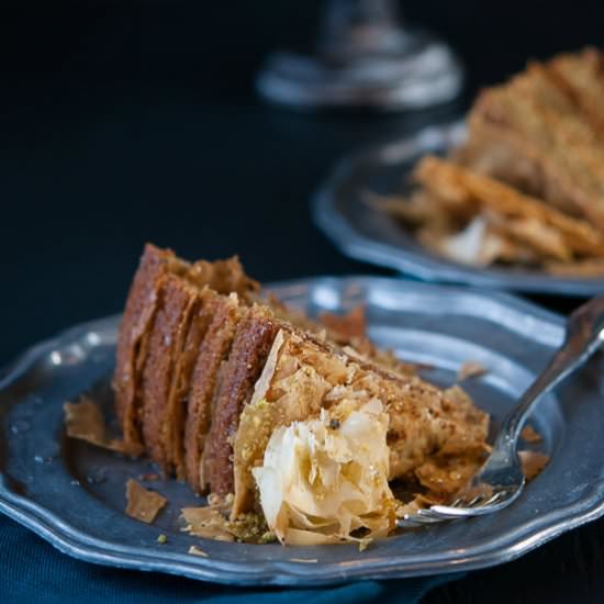 Pistachio Baklava Cake - Recipe photo by hungryrabbitnyc