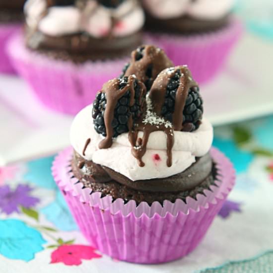 Chocolate Blackberry Cupcakes - Recipe photo by yummycrumble