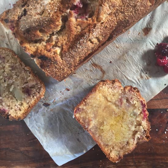 Pear, Raspberry and Coconut Bread - Recipe photo by Cassie Cakes