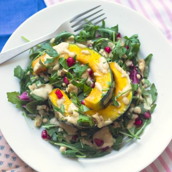 Kabocha Squash Salad w/ Pomegranate - Recipe photo by Prepgreen