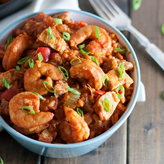 Fiery Shrimp Jambalaya - Recipe photo by kimshealthyeats
