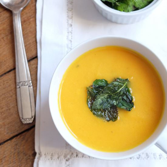 Carrot Soup & Pan-fried Mint - Recipe photo by breadandolives