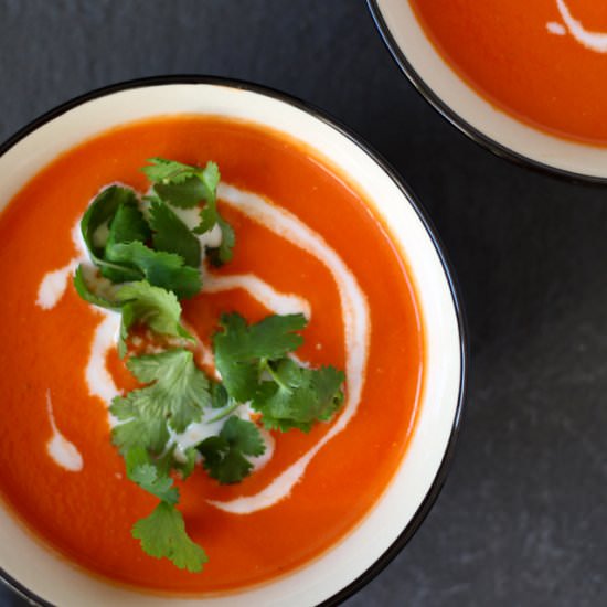 Quick Tomato Ginger Soup - Recipe photo by borrowedsalt