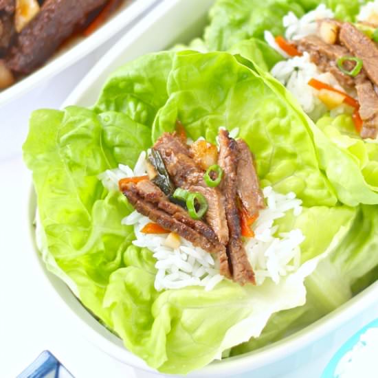 Korean BBQ Bulgogi Lettuce Wraps - Recipe photo by petiteallergytreats