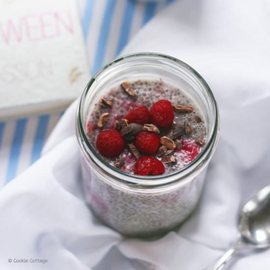Chia Pudding with Raspberries - Recipe photo by Cookie Cottage