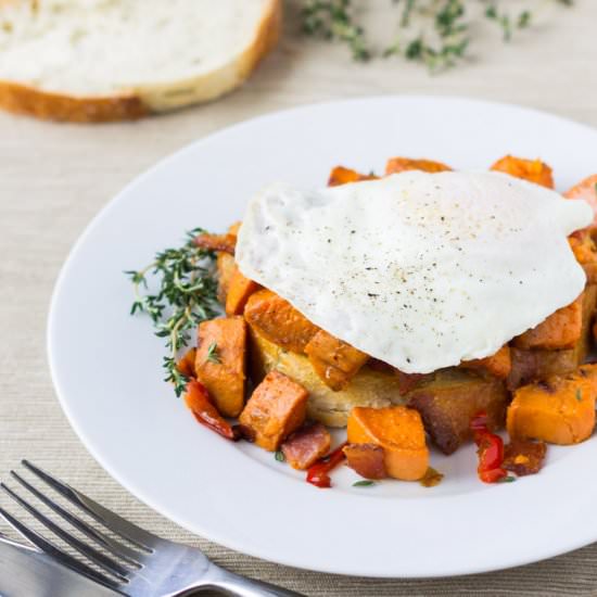 Sweet Potato Hash with Bacon - Recipe photo by culinaryhill