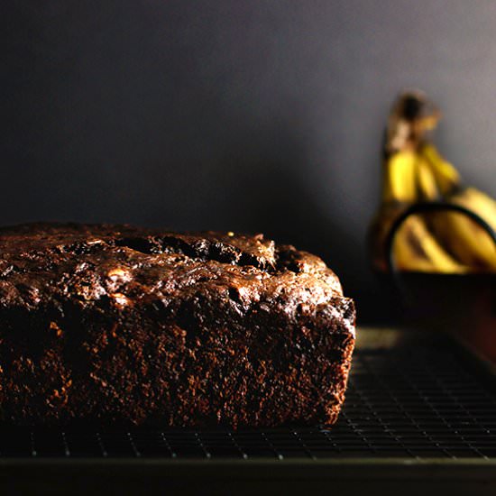 Dark as Sin Chocolate Banana Bread - Recipe photo by sew lets cook