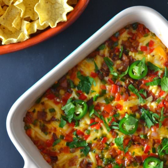 Bacon & Smoked Gouda Queso Fundido - Recipe photo by DelishDlites