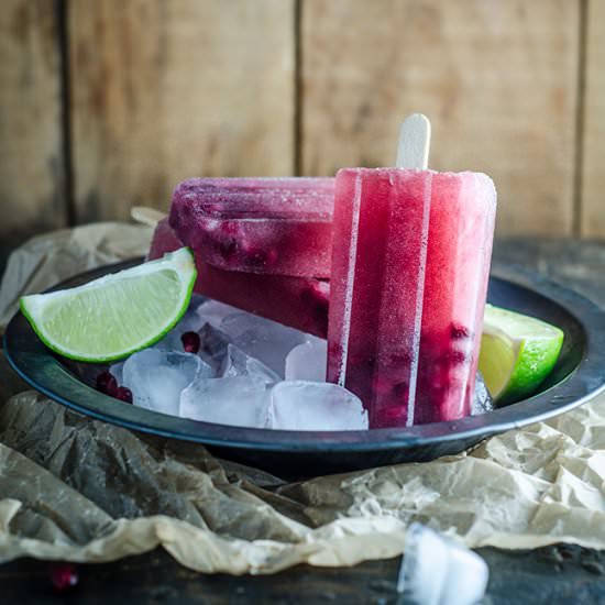 Pomegranate and Lime Ice Pops - Recipe photo by ChewTown