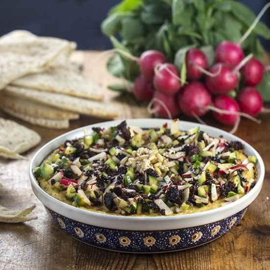 Turkish Hot Layered Hummus - Recipe photo by panning the globe