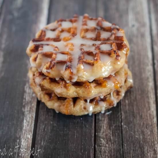Cinnamon Roll Waffles - Recipe photo by LovePastaBlog