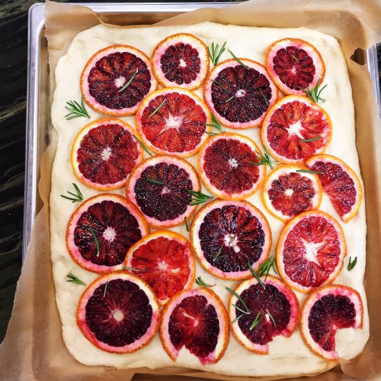 Blood Orange Focaccia - Recipe photo by Coffee and Crumpets