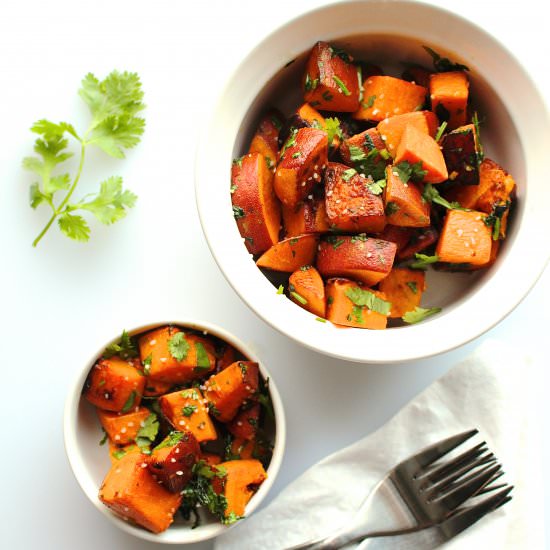 Maple Cilantro Sweet Pototoes - Recipe photo by LocalSavour