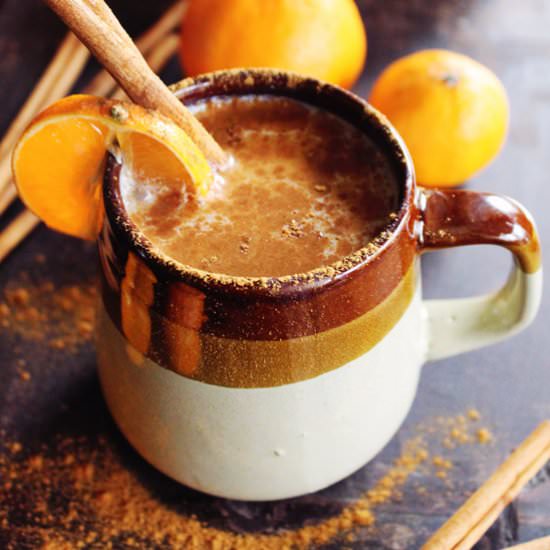 Vegan chai with whiskey and orange - Recipe photo by Rhubarbarians
