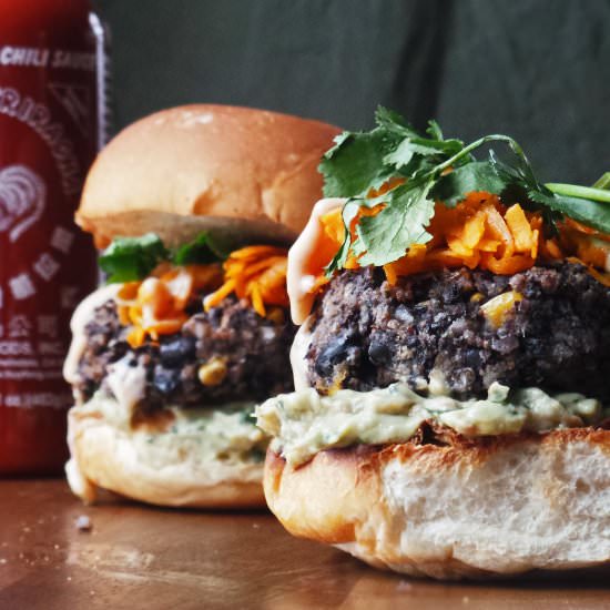 Sante Fe Black Bean Burger - Recipe photo by vodkaandbiscuits