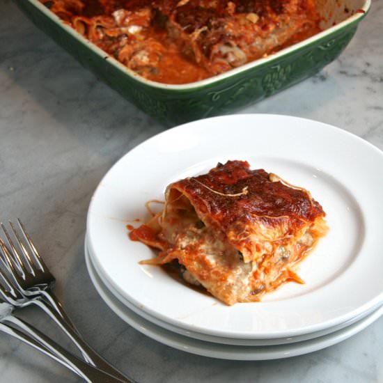Easy Mushroom Lasagna - Recipe photo by thebrookcook.wordpress.com