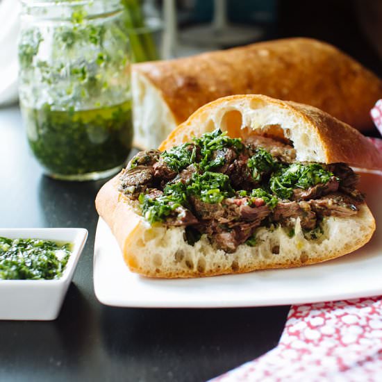Asian Chimichurri Steak Sandwich - Recipe photo by fmitk