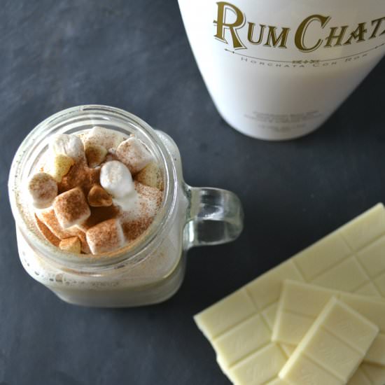 RumChata White Hot Chocolate - Recipe photo by DelishDlites