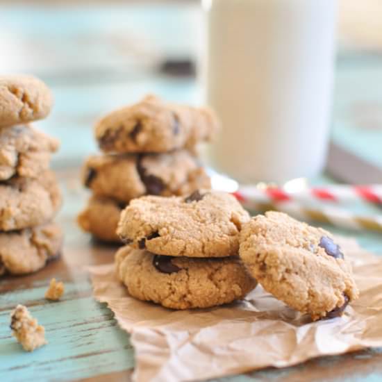 Chocolate Chip Almond Cookies - Recipe photo by mypurplespoon