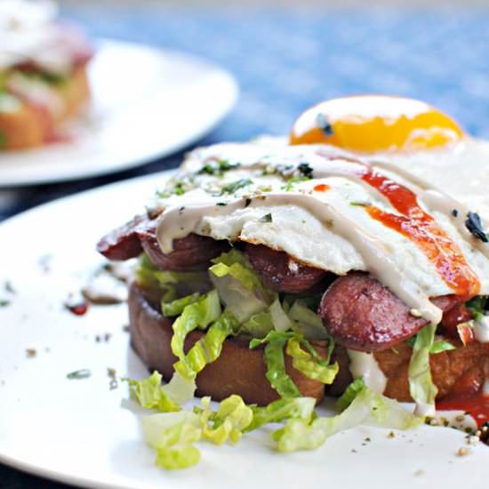 Fried Hot Dog + Egg Sammies - Recipe photo by thepigandquill