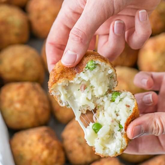 Cheesy Rice Balls - Recipe photo by NatashasKitchen.com