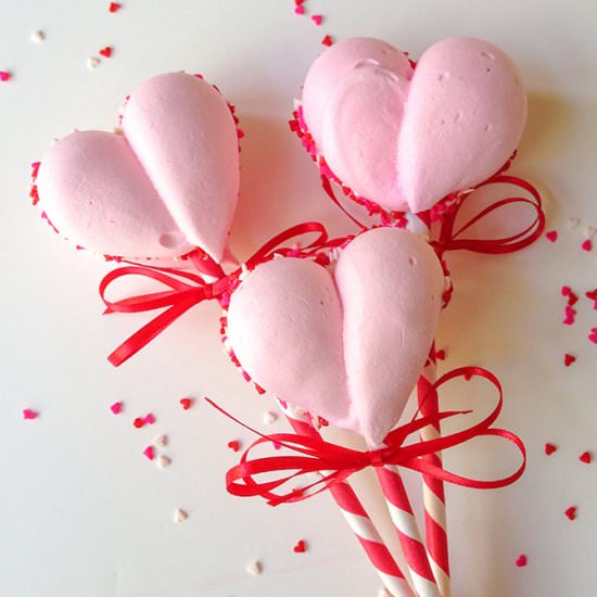 Meringue Cookie Heart Pops - Recipe photo by Sweets To Impress