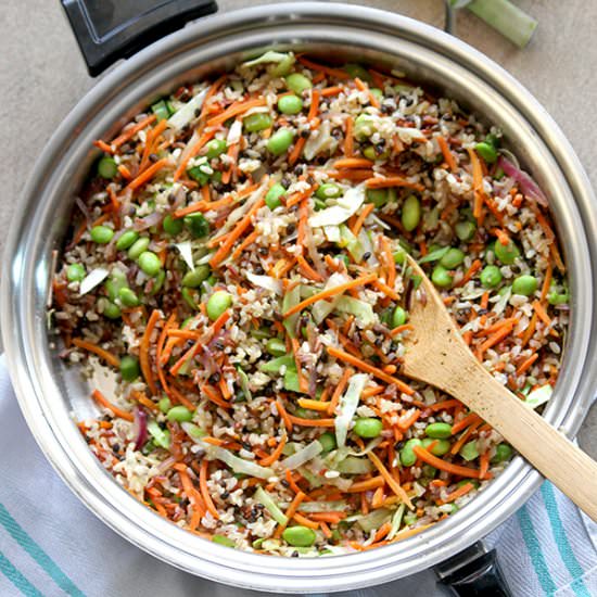 Wild Rice + Vegetable Stir Fry - Recipe photo by simplegreenmoms