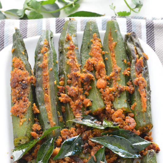 Stuffed Okra - Recipe photo by MasalaKorb