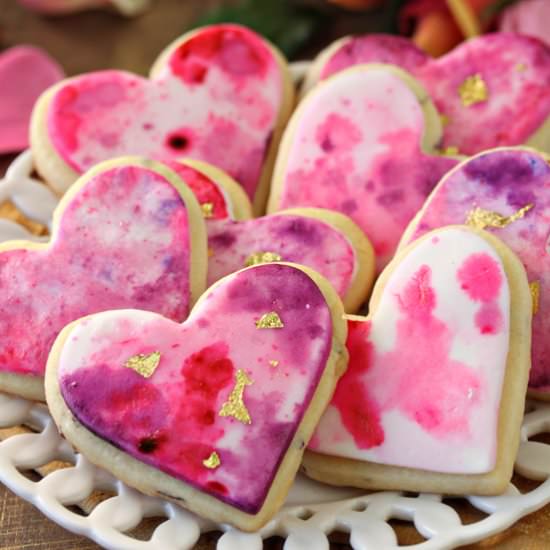 Watercolor Rose Sugar Cookies - Recipe photo by ELaBau