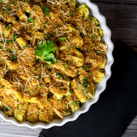 Stuffed Artichoke Hearts - Recipe photo by platingsandpairings
