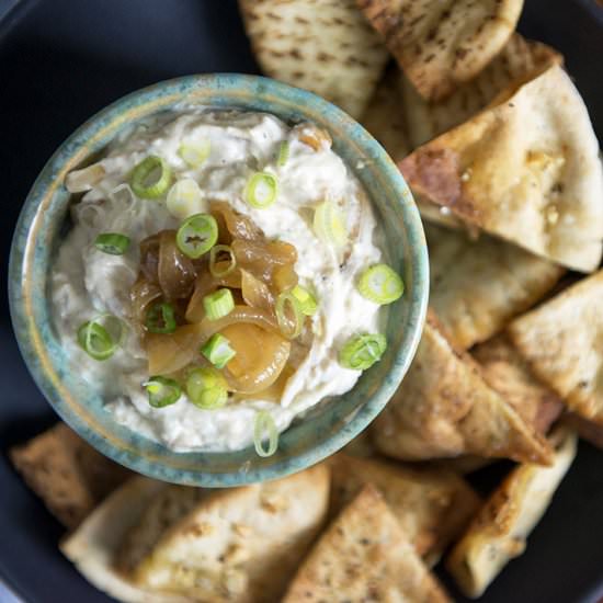 Healthy Onion Dip with Greek Yogurt - Recipe photo by CAVA