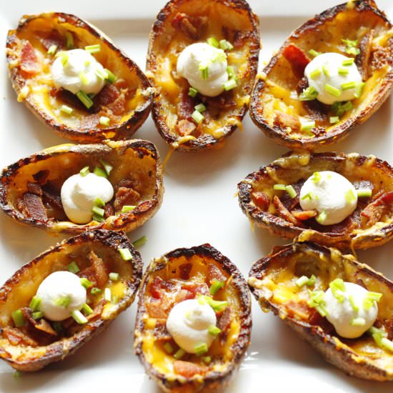 Crispy Potato Skins - Recipe photo by eatthinkbemerry