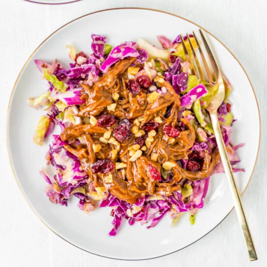 BBQ Brisket on Cabbage Apple Salad - Recipe photo by Coreen Murphy
