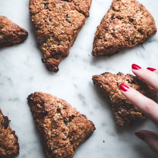 Pecan and Dried Cranberry Oat Scone - Recipe photo by bakingmagique