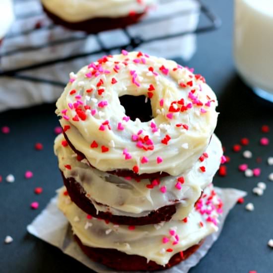 Baked Red Velvet Donuts - Recipe photo by pumpkinnspice