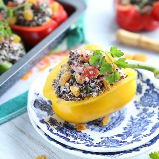 Black Quinoa stuffed Bell Peppers - Recipe photo by angiesrecipes